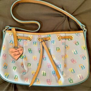 Light Blue Dooney & Bourke Rainbow Monogram Shoulder Bag